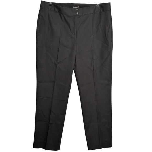 J McLaughlin Sz 14 Straight Leg Black Slacks Stretchy minimalist career work USA - Picture 1 of 12